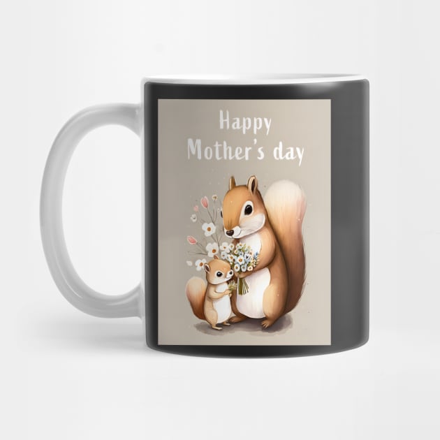 Mother & Baby Squirrel Celebrate Mother's Day with Love by Anicue